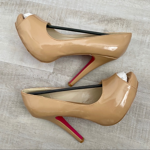 Nude AMI Clubwear Platform Peep-toe Heels - Picture 3 of 10